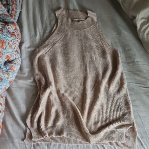 Sleeveless Beige Sweater